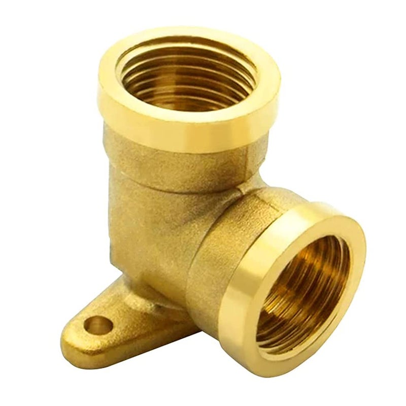 Joywayus Brass 1/2" Female x 1/2" Female 90 Degree Elbow Can Fixed Water Pipe Connector Plumbing with Base Plate - Image 5